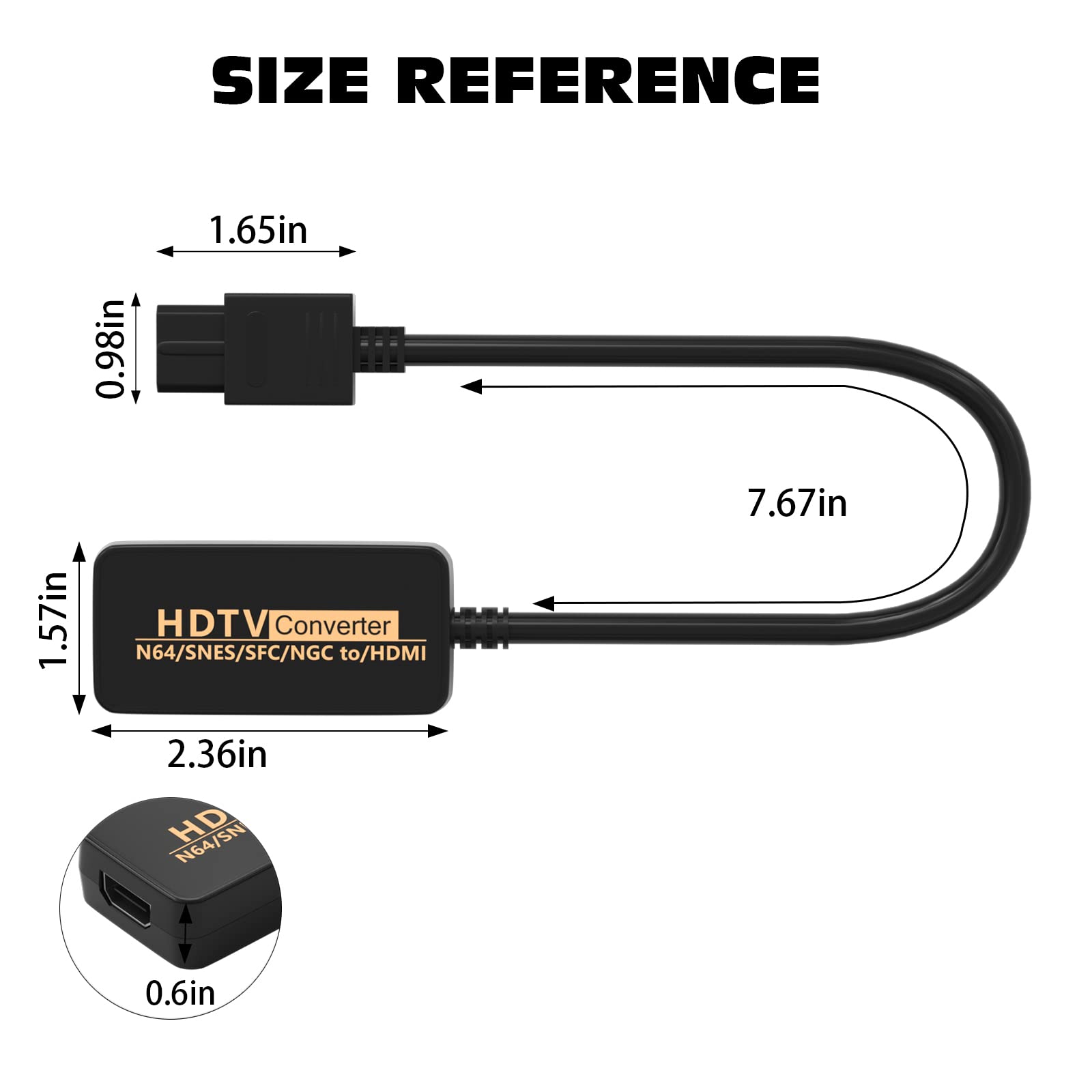 Hisewen N64 to HDMI Converter, Gamecube hdmi adapter, HDMI Cable for Nintendo 64/ Gamecube/SNES/SFC/NGC