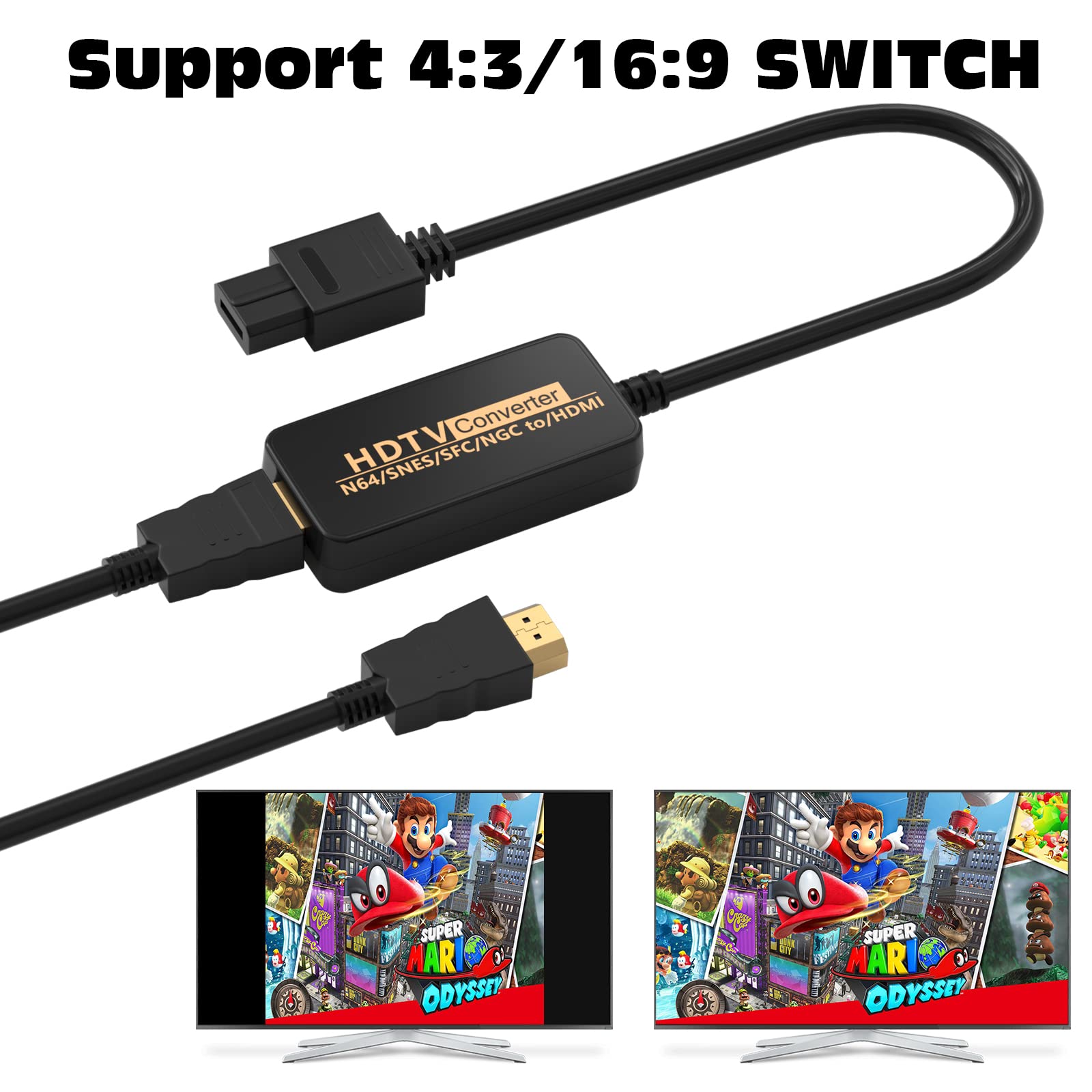 Hisewen N64 to HDMI Converter, Gamecube hdmi adapter, HDMI Cable for Nintendo 64/ Gamecube/SNES/SFC/NGC