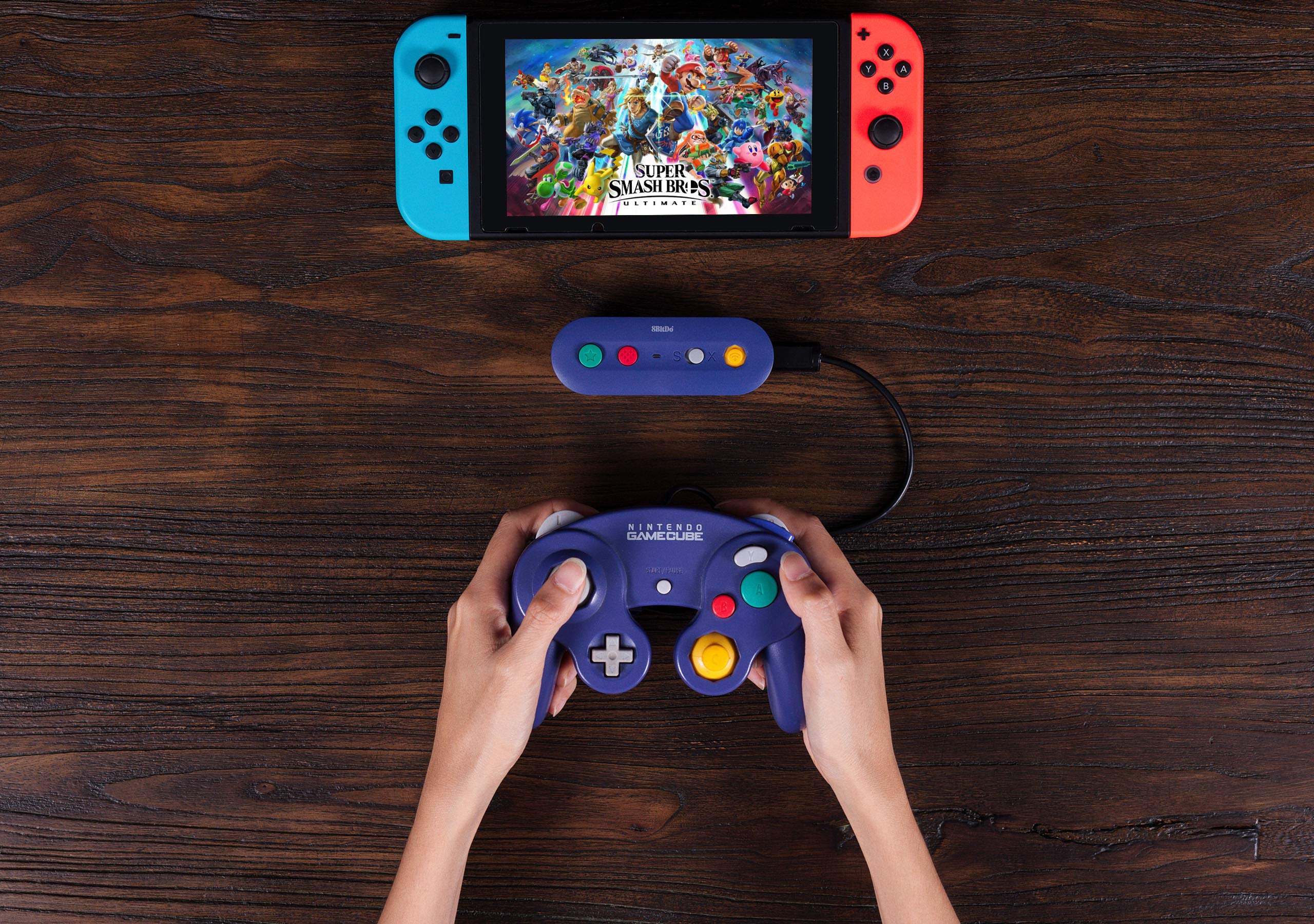 8Bitdo Gbros. Wireless Adapter for Nintendo Switch (Works with Wired GameCube & Classic Edition Controllers) - Nintendo Switch