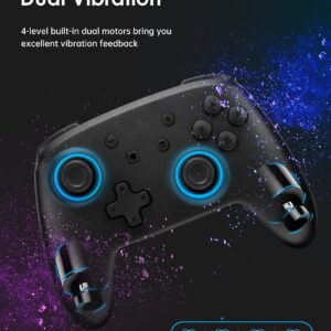 DOYOKY Switch Controller, Switch Controller Compatible with Switch/Switch Lite, Wireless Gamepad with 7 LED Colors/Motion Control/Dual Vibration/Turbo1…