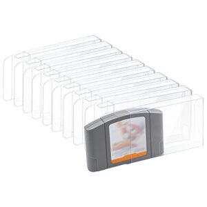 mcbazel lot 10 clear case sleeve protector for nintendo n64 games cartridge (set of 10)