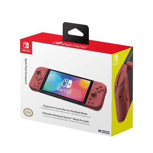 HORI Nintendo Switch Split Pad Compact (Apricot Red) - Ergonomic Controller for Handheld Mode - Officially Licensed by Nintendo