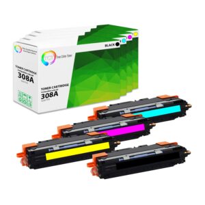 TCT Premium Compatible Toner Cartridge Replacement for HP 308A 311A Q2670A Q2681A Q2682A Q2683A works with HP Color LaserJet 3700 3700DN 3700DTN 3700N Printers (Black, Cyan, Magenta, Yellow) - 4 Pack