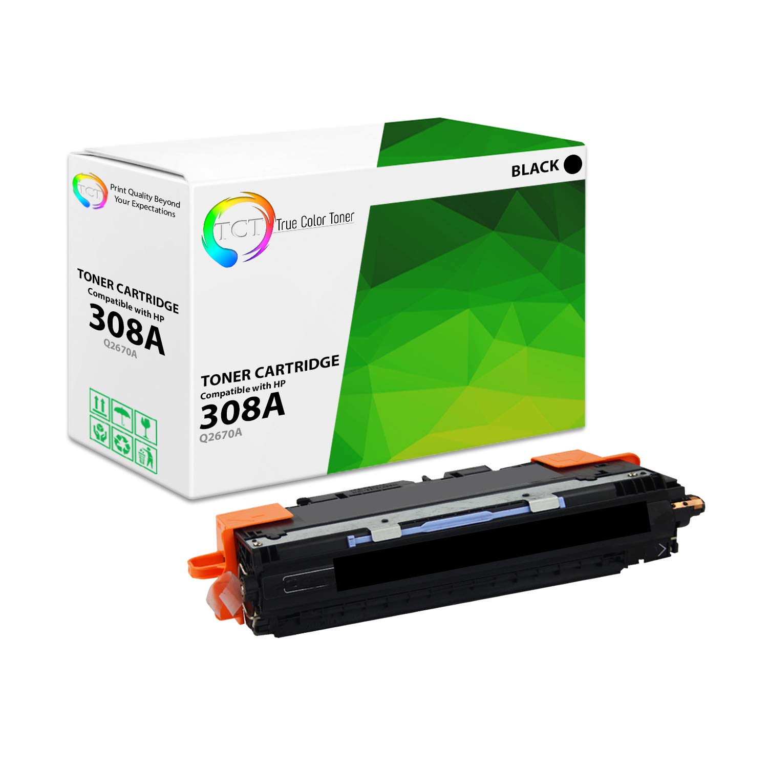 TCT Premium Compatible Toner Cartridge Replacement for HP 308A 311A Q2670A Q2681A Q2682A Q2683A works with HP Color LaserJet 3700 3700DN 3700DTN 3700N Printers (Black, Cyan, Magenta, Yellow) - 4 Pack