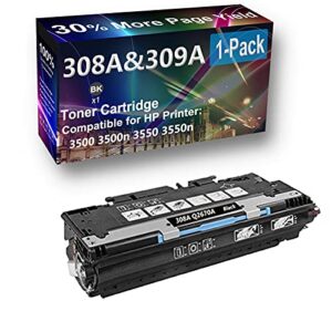 1-pack (black) compatible 3550 printer toner cartridge high capacity replacement for hp (q2670a) 308a toner cartridge