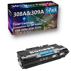 1-pack (cyan) compatible high capacity 308a (q2671a) toner cartridge use for hp 3500 3500n printer