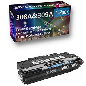 1-pack (black) compatible high capacity 308a (q2670a) toner cartridge use for hp 3500 3500n printer