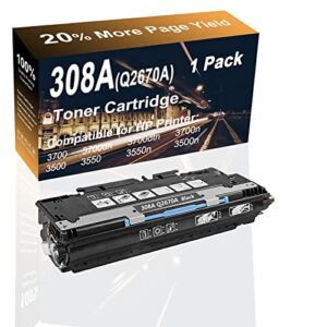 1-pack (black) compatible high capacity 308a q2670a printer cartridge use for hp 3700 3500 3550 3700n printer