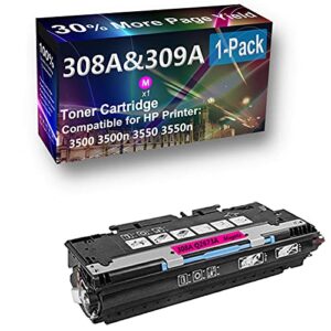 1-pack (magenta) compatible high capacity 308a (q2673a) toner cartridge use for hp 3500 3500n printer