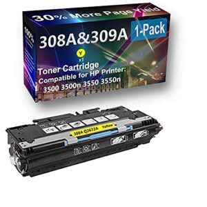 1-pack (yellow) compatible high yield 308a (q2672a) toner cartridge use for hp 3550n printer
