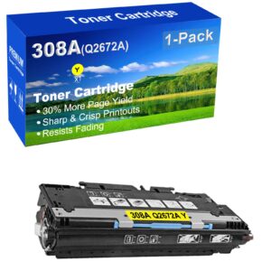 1-pack (yellow) compatible high capacity 308a 309a (q2672a) toner cartridge use for hp 3500 3500n 3550 3550n printer