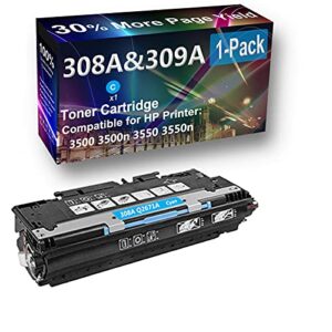 1-Pack (Cyan) Compatible High Yield 308A (Q2671A) Toner Cartridge use for HP 3550n Printer