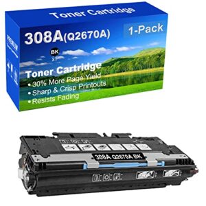 1-Pack (Black) Compatible High Capacity 308A (Q2670A) Toner Cartridge use for HP 3700, 3700DN, 3700DTN, 3700N Printer