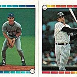 1989 Topps Stickers Baseball #57/308a Steve Sax/Jack Clark Los Angeles Dodgers/New York Yankees Mike Greenwell Sticker Back Official MLB 1.5 Inch X 2.5 Inch Tall Album Sticker