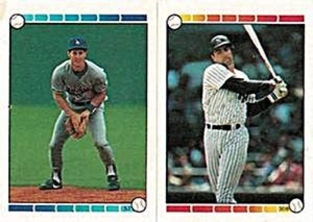 1989 Topps Stickers Baseball #57/308a Steve Sax/Jack Clark Los Angeles Dodgers/New York Yankees Mike Greenwell Sticker Back Official MLB 1.5 Inch X 2.5 Inch Tall Album Sticker