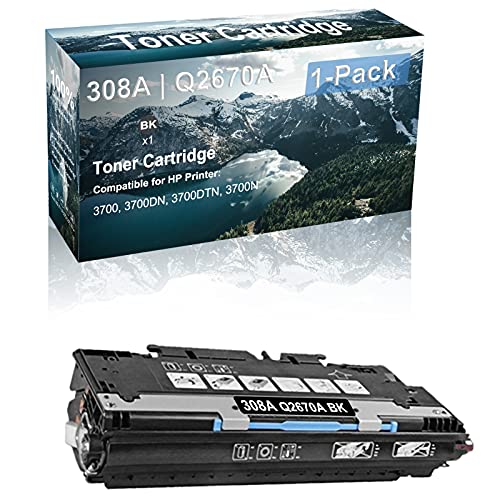 1-Pack (Black) Compatible High Capacity 308A | Q2670A Toner Cartridge use for HP 3700 3700DN 3700DTN 3700N Printer