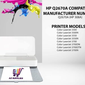 AZ SUPPLIES Compatible Toner Cartridge Replacement for HP Q2670A (HP 308A) Color Laserjet 3500 Color Laserjet 3500N Color Laserjet 3550 Color Laserjet 3550N-3700-3700DN-3700DTN-3700N Black 3 Packs