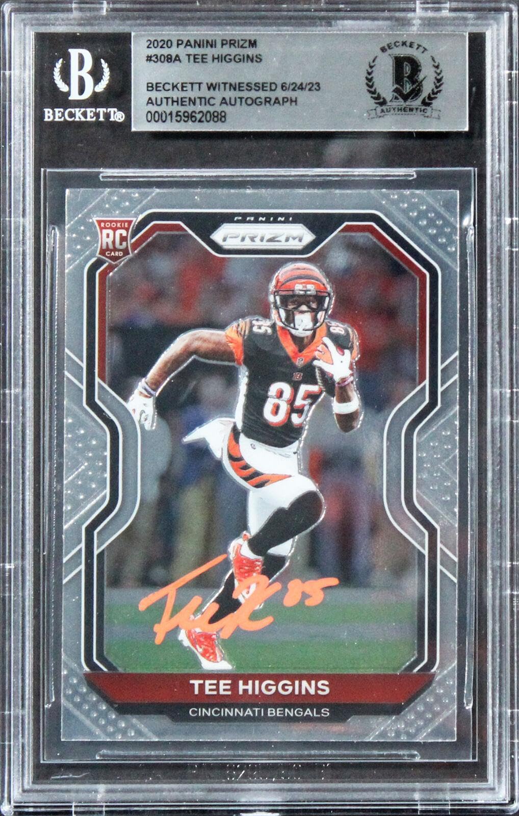 Bengals Tee Higgins Signed 2020 Panini Prizm #308A Rookie Card BAS Slabbed - Football Slabbed Rookie Cards