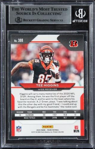 Bengals Tee Higgins Signed 2020 Panini Prizm #308A Rookie Card BAS Slabbed - Football Slabbed Rookie Cards