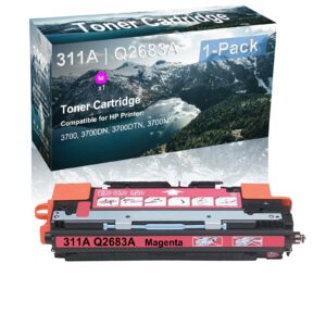 1-pack (magenta) compatible high yield 308a 311a | q2683a laser printer toner cartridge use for hp 2500l 2500n printer