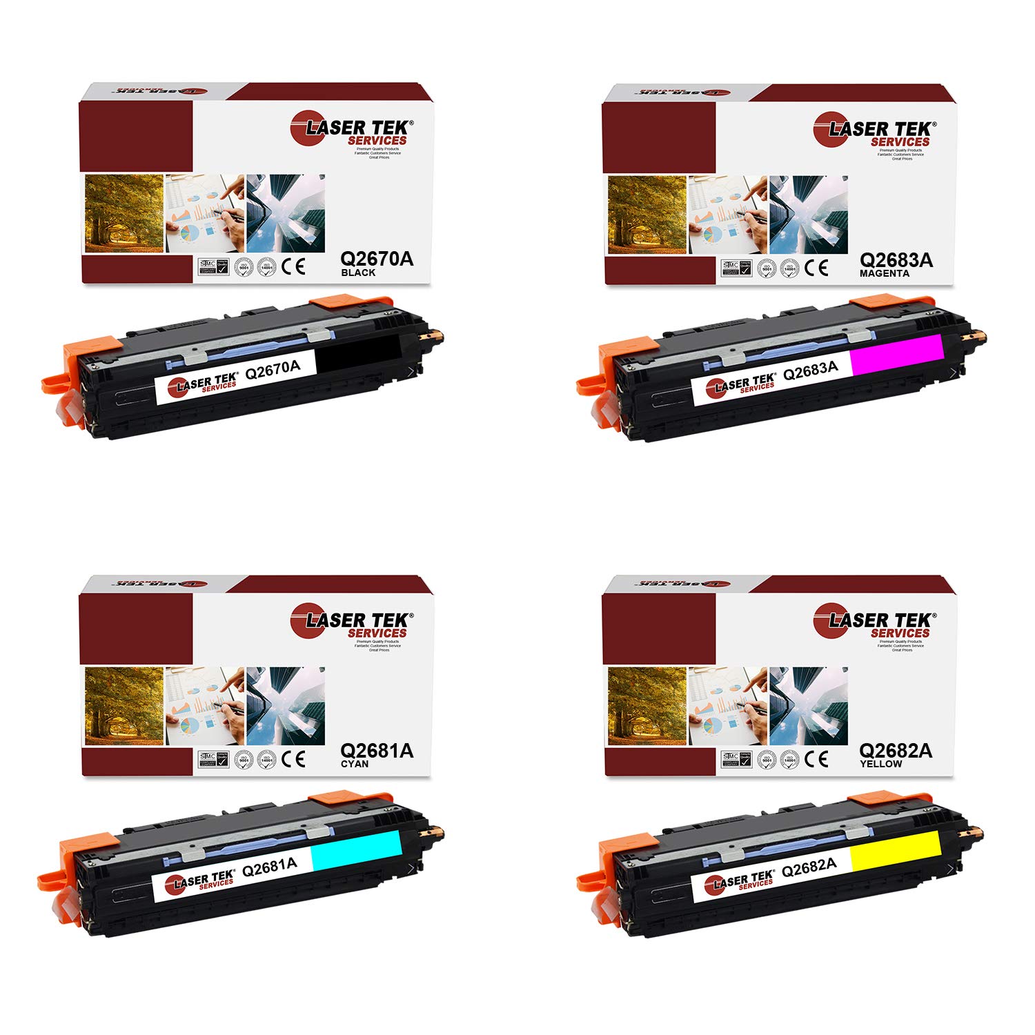 Laser Tek Services Compatible Toner Cartridge Replacement for HP 308A 311A Works with HP Color Laserjet 3500 3500n 3550 3550n Printers (Black, Cyan, Magenta, Yellow, 4 Pack)