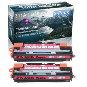 2-pack (magenta) compatible high yield 308a 311a | q2683a laser printer toner cartridge use for hp 2500l 2500n printer