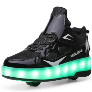 ylllu new upgraded - kids shoes wheelies shoes roller sneakers color changing led roller shoes usb rechargealbe roller skate shoes with wheel light up roller shoes gift for girls boys children