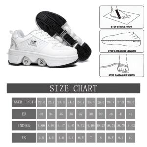 Pairobin Roller Skate Shoes - Sneakers Roller Shoes 2-in-1 Suitable for Outdoor Sports Skating Invisible Roller Skates The Best Choice for Building Confidence Style