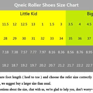 Qneic Kids Roller Shoes USB Charging Double Wheels Skate Shoes for Boys Girls Sneakers Outdoor Sports Shoes LED Lights up Skates Size 3.5 Blue