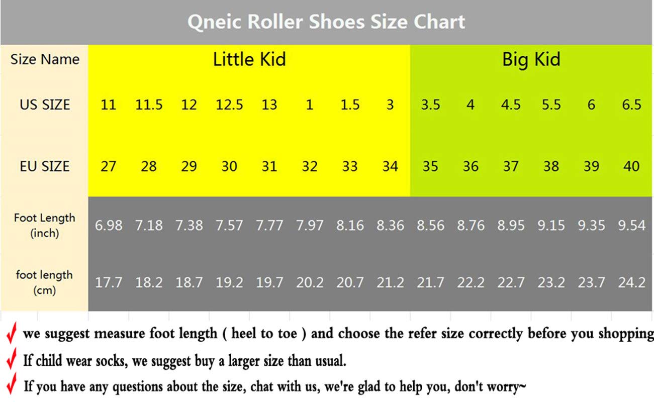 Qneic Kids Roller Shoes USB Charging Double Wheels Skate Shoes for Boys Girls Sneakers Outdoor Sports Shoes LED Lights up Skates Size 3.5 Blue