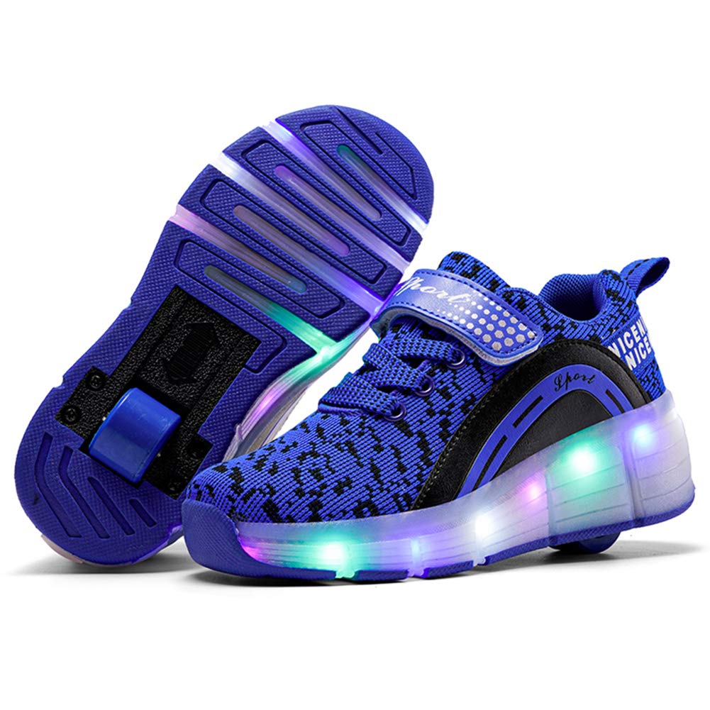 Nsasy Roller Shoes Girls Boys Wheels Sneakers Led Light up Sport shoes Roller Skates Best Gift