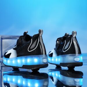 Ehauuo Roller Skates Shoes with USB Charging, Light Up Kid Wheels Shoes Rechargeable LED Flashing Roller Shoes Girls Boys Sneakers for Birthday Christmas Children Gift