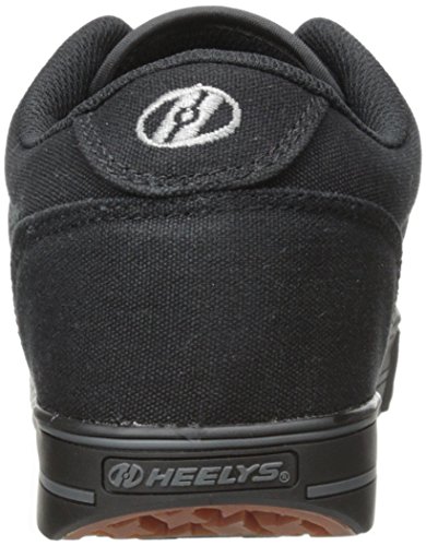 Heelys Launch-K Skate Shoe, Black Canvas, 3 M US Little Kid