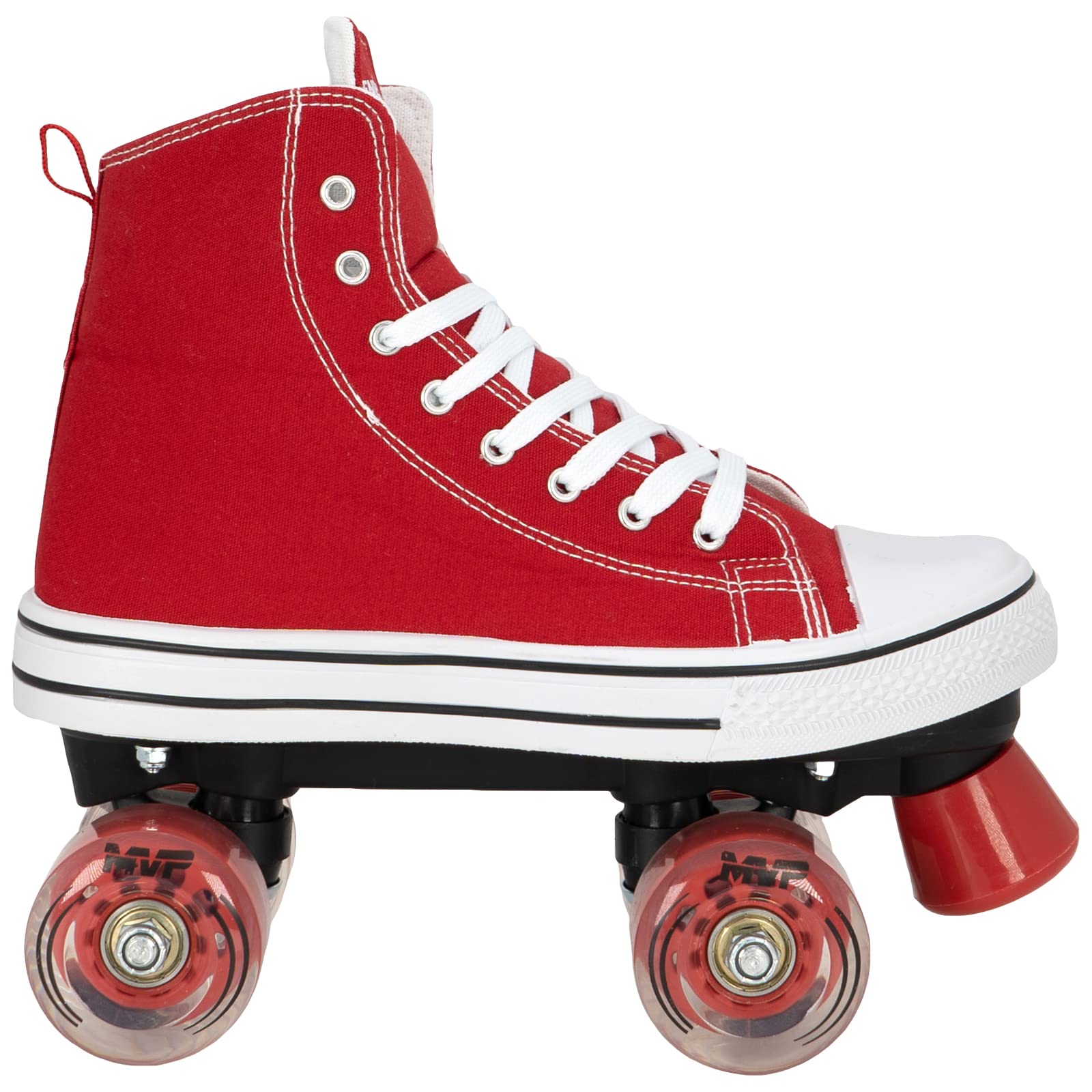 Lenexa MVP 2.0 Roller Skates for Kids and Adults | Roller Skate Shoes for Men and Women | Outdoor High-Top Sneaker Roller Shoes | Full Lace Up Ankle Support | Red (Ladies 5)