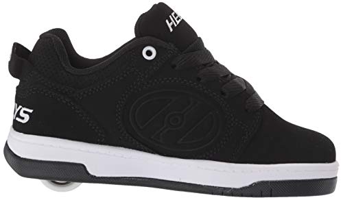 Heelys Boys' Voyager Tennis Shoe, Black/White, 4 M US Big Kid