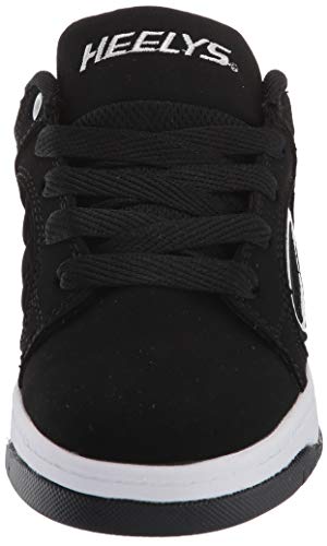 Heelys Boys' Voyager Tennis Shoe, Black/White, 4 M US Big Kid