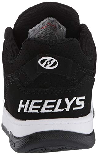 Heelys Boys' Voyager Tennis Shoe, Black/White, 4 M US Big Kid