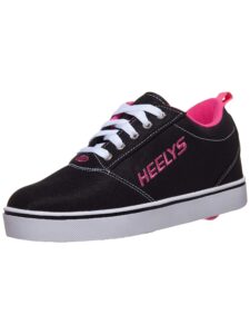 heelys girl's pro 20 (little kid/big kid/adult) black/white/pink 1 little kid m