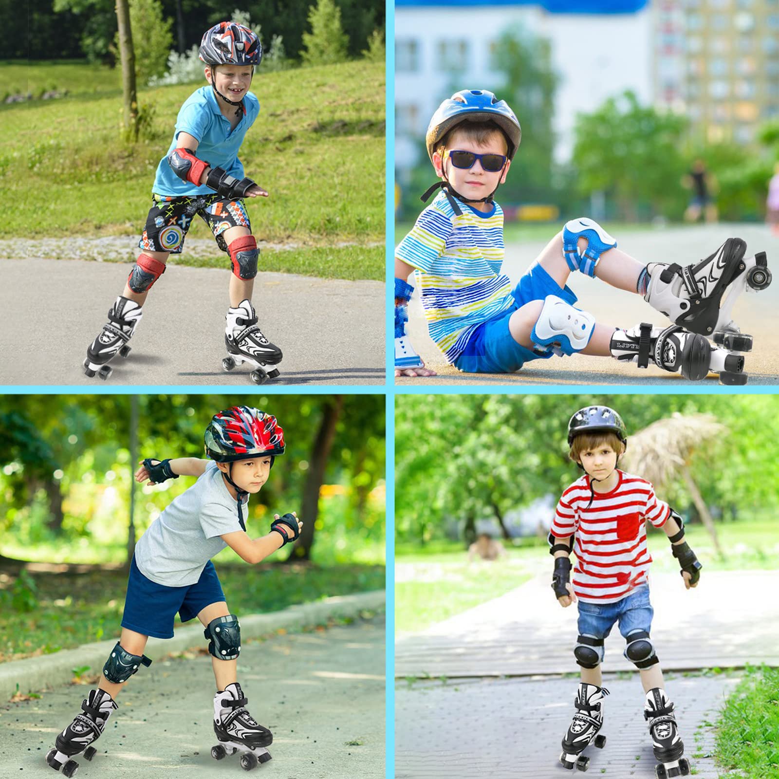 ZHUKAIKJ Roller Skates for Boys and Girls Adjustable Roller Skates for Toddler Kids Roller Skates 4 Sizes with Light up Wheels, for Women and Men, Small