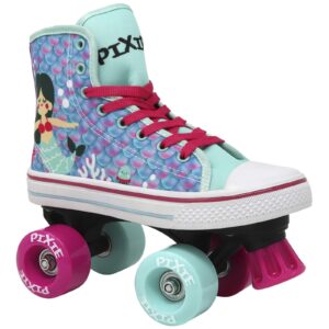 lenexa pixie mermaid - roller skates for girls - indoor, outdoor children's skate - roller skates made for kids - high top sneaker style - great for beginners (kids 4)