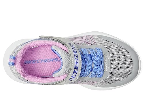 Skechers Kids MICROSPEC PLUS-SWIRL SWEET Sneaker, Gray/Multi, 12.5 US Unisex little kid