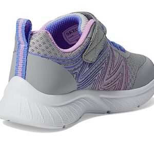 Skechers Kids MICROSPEC PLUS-SWIRL SWEET Sneaker, Gray/Multi, 12.5 US Unisex little kid