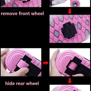 Ehauuo Kids Wheels Roller Shoes for Girls USB Light Up with Wheels Roller Sneakers for Gift (11 M US Little Kid, A-Pink)