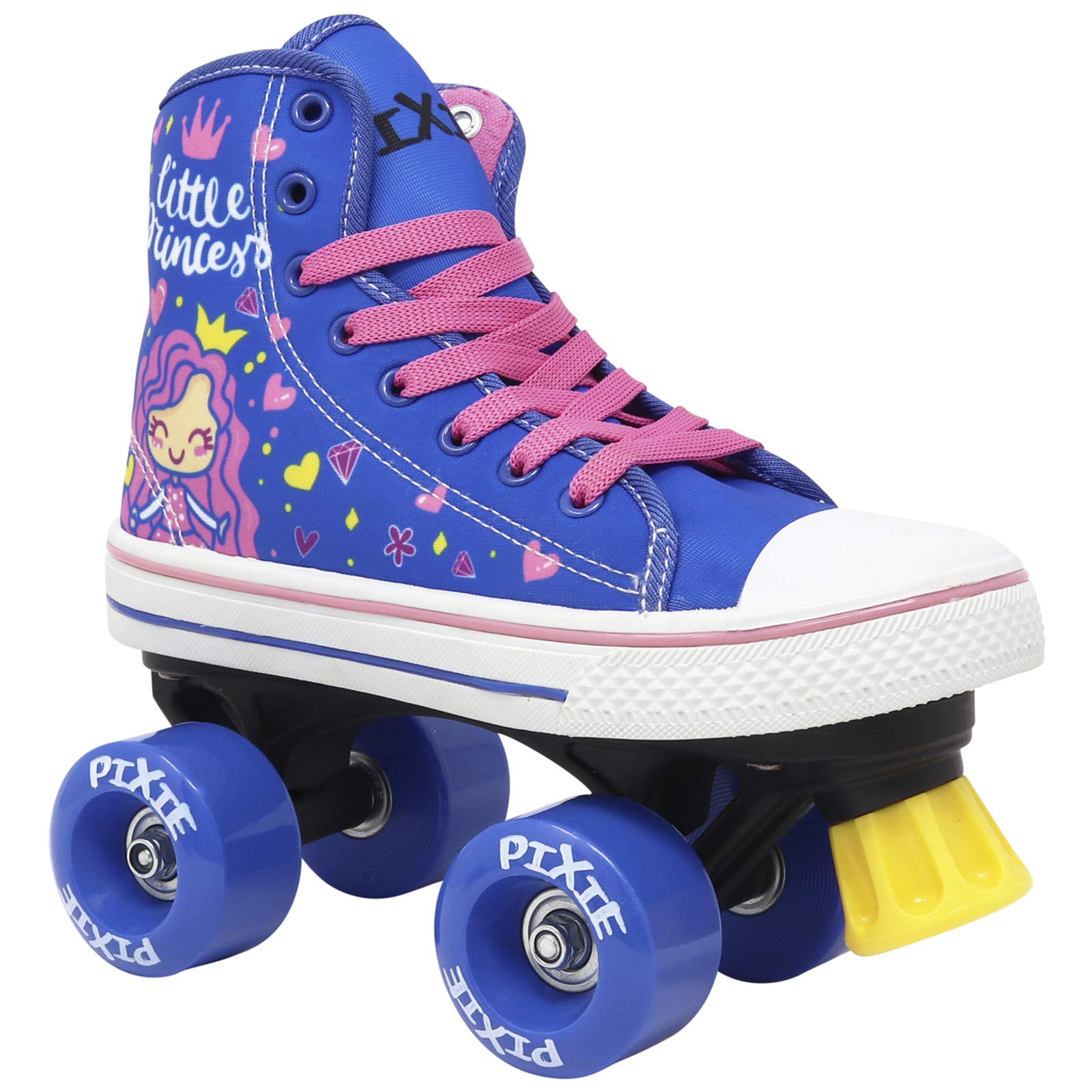 Lenexa Roller Skates for Girls - Pixie Little Princess Kids Quad Roller Skate - Indoor, Outdoor Children's Skate - Roller Skates Made for Kids - High Top Sneaker Style - Great for Beginners (J12)