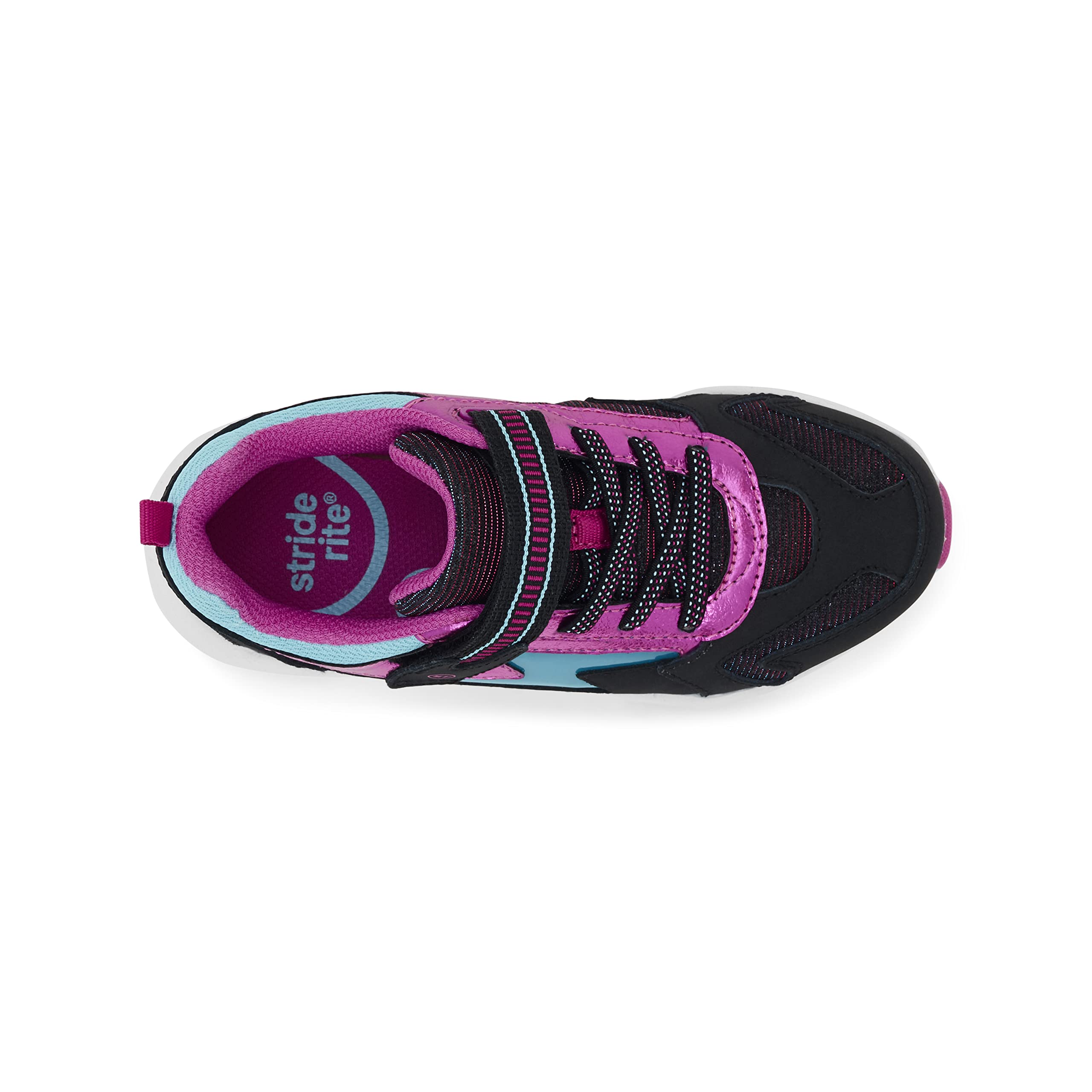 Stride Rite Girls Lighted Cosmic Sneaker, Black Multi, 11.5 Wide Little Kid