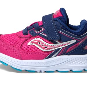 Saucony Cohesion 14 Alternative Closure Jr Sneaker, Pink/Navy, 10 US Unisex Little Kid