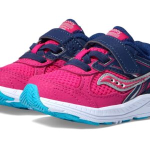 Saucony Cohesion 14 Alternative Closure Jr Sneaker, Pink/Navy, 10 US Unisex Little Kid