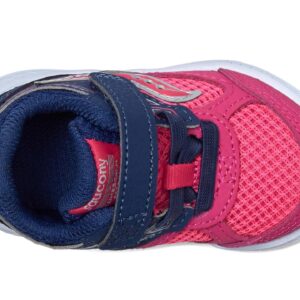 Saucony Cohesion 14 Alternative Closure Jr Sneaker, Pink/Navy, 10 US Unisex Little Kid