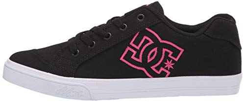 DC girls Chelsea Skate Shoe, Black/Pink Stencil, 12 Little Kid US