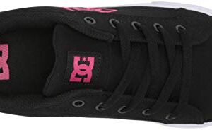 DC girls Chelsea Skate Shoe, Black/Pink Stencil, 12 Little Kid US